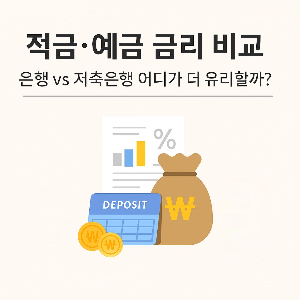 2025년 적금·예금 금리 비교 – 시중은행과 저축은행 금리 차이 안내