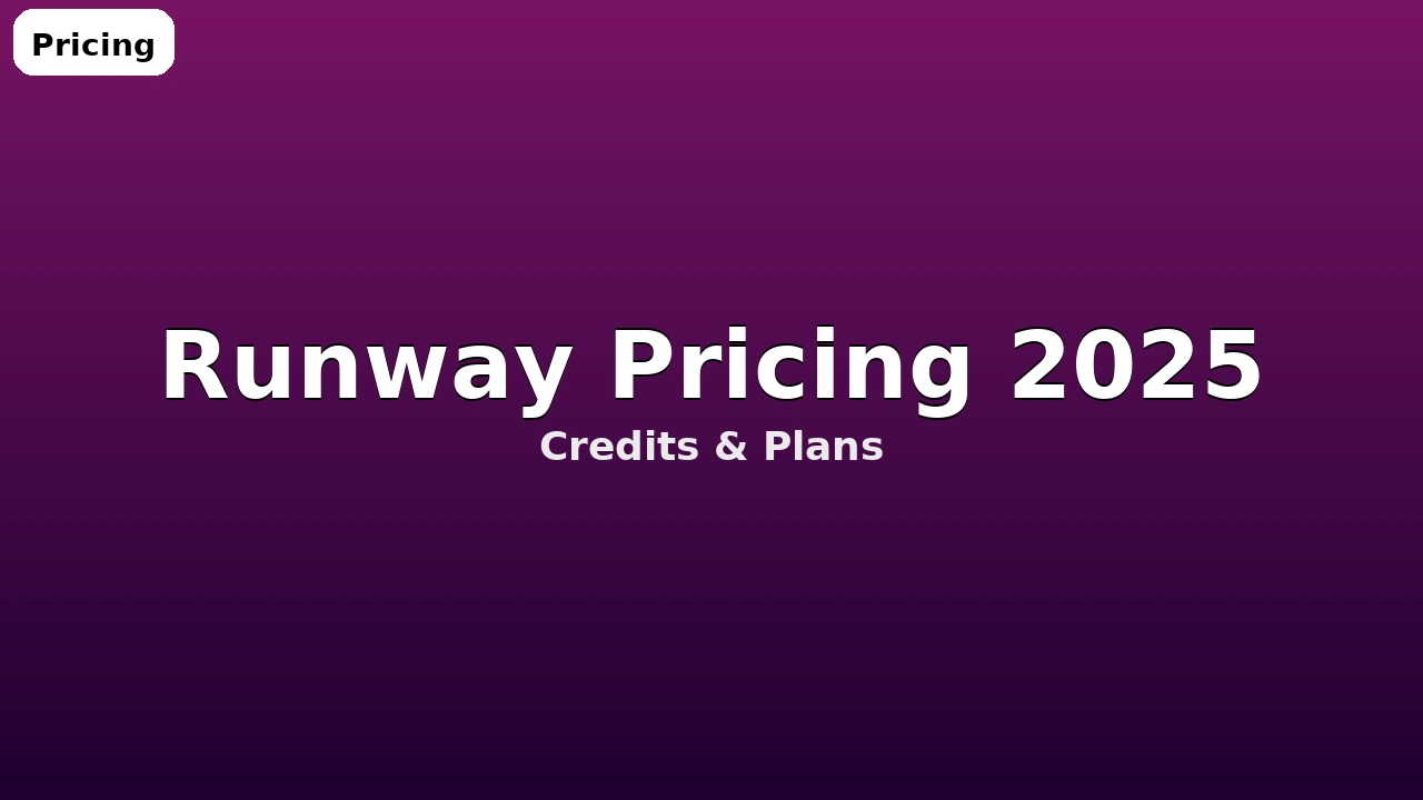 Runway 2025 가격 플랜 비교 – Free, Standard, Pro, Unlimited