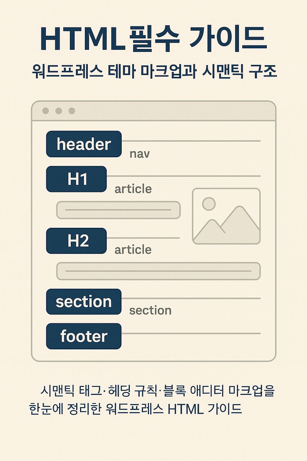HTML 필수 가이드 – 워드프레스 테마 마크업과 시맨틱 구조