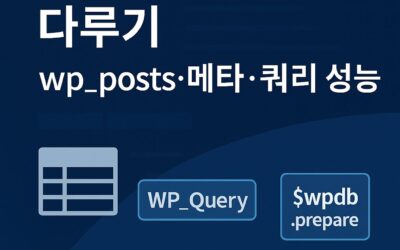 워드프레스 MySQL 가이드 – wp_posts, 메타데이터, 쿼리 성능 최적화
