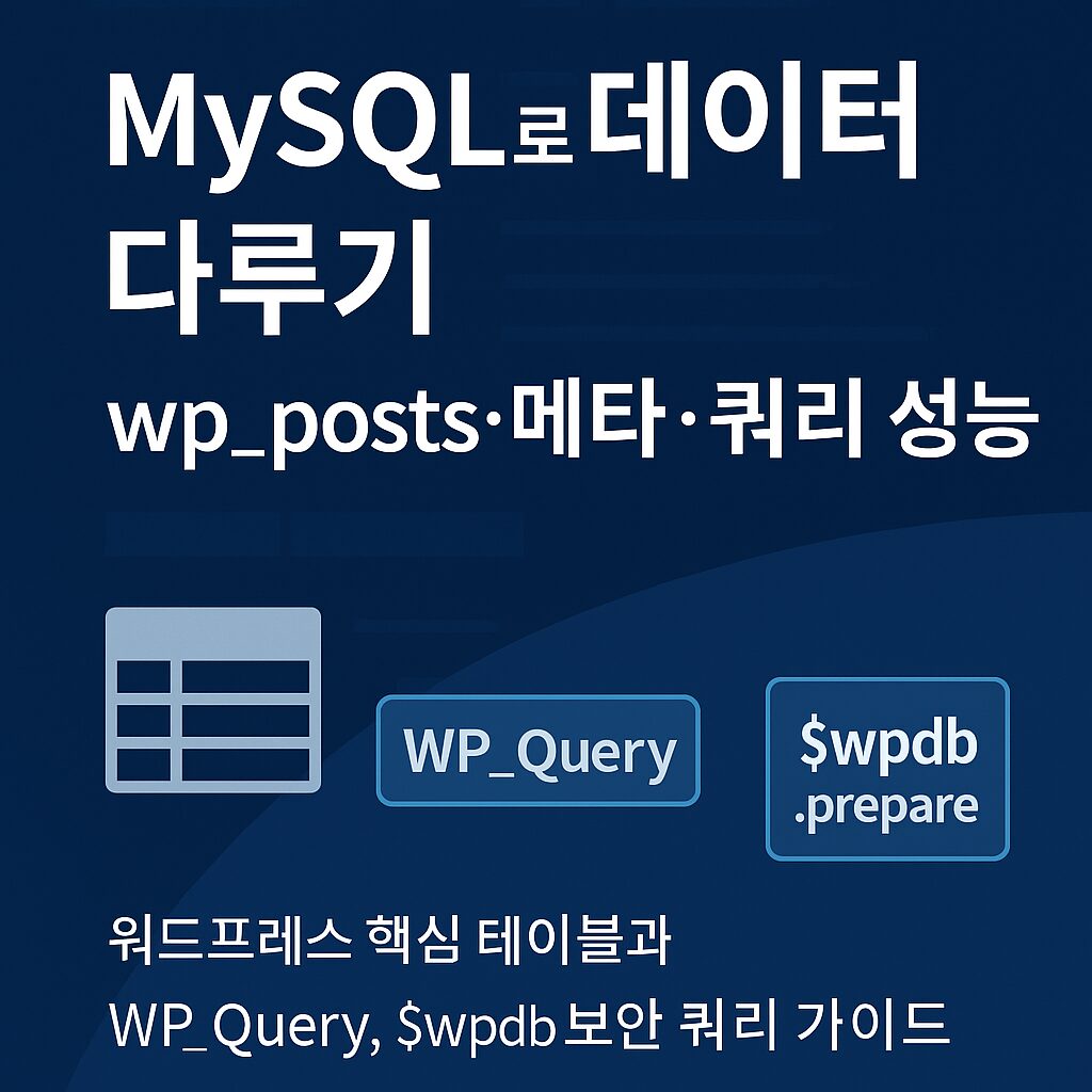 워드프레스 MySQL 가이드 – wp_posts, 메타데이터, 쿼리 성능 최적화
