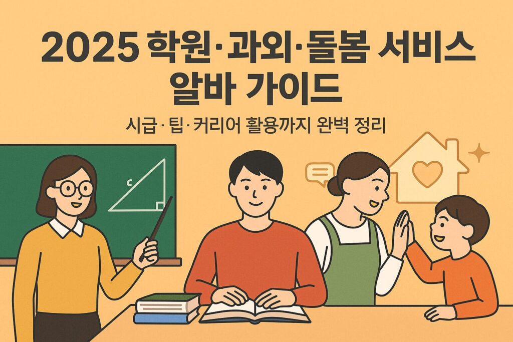 2025 학원·과외·돌봄 서비스 알바 가이드 – 시급, 팁, 커리어 활용까지