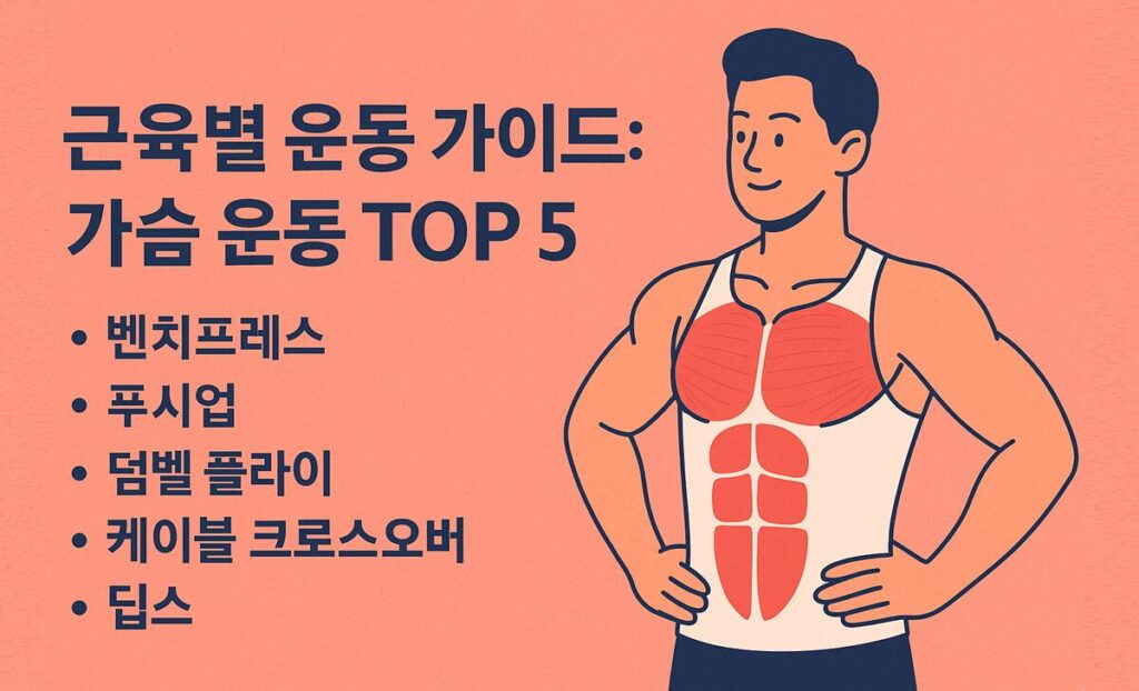 가슴 운동 TOP 5 – 벤치프레스, 푸시업, 덤벨 플라이 등 근육별 효과적인 가슴 운동 가이드