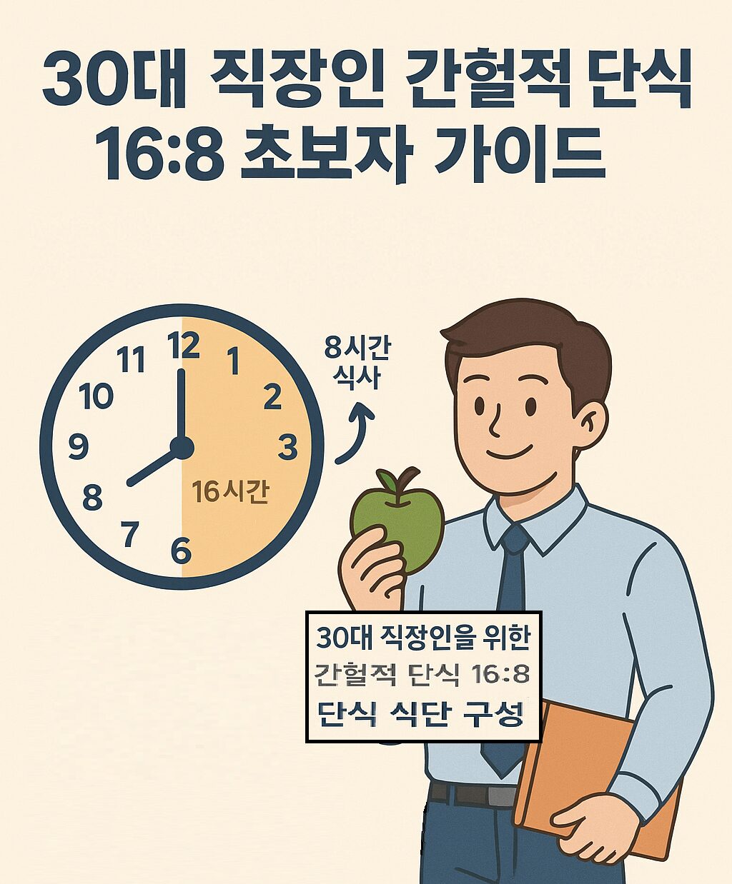 30대 직장인 간헐적 단식 16:8 초보자 가이드 – 건강한 식단과 시간 관리 팁