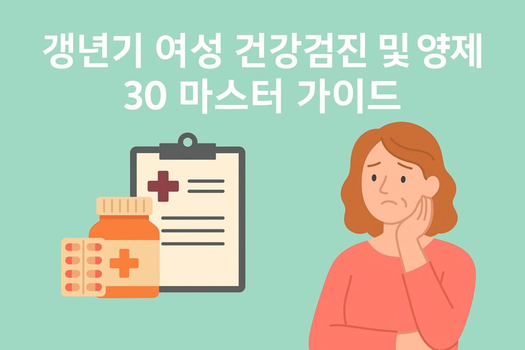 갱년기 여성 건강검진 및 영양제 가이드 – 30가지 마스터 체크리스트