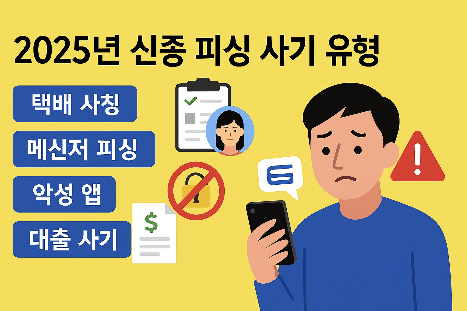 2025년 대한민국 최신 피싱 사기 사례와 예방 방법 안내 인포그래픽