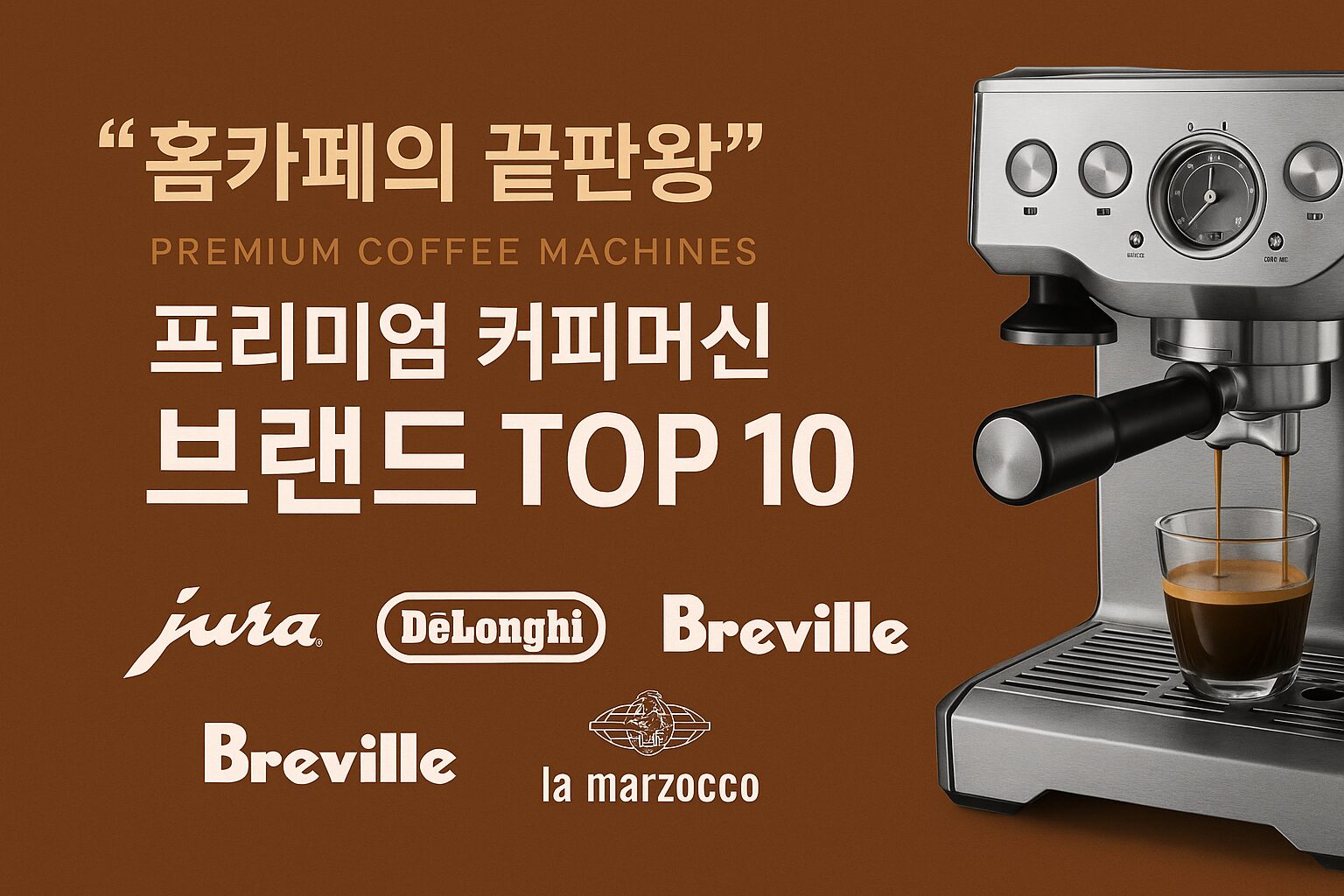 홈카페의 끝판왕 – 프리미엄 커피머신 브랜드 TOP 10