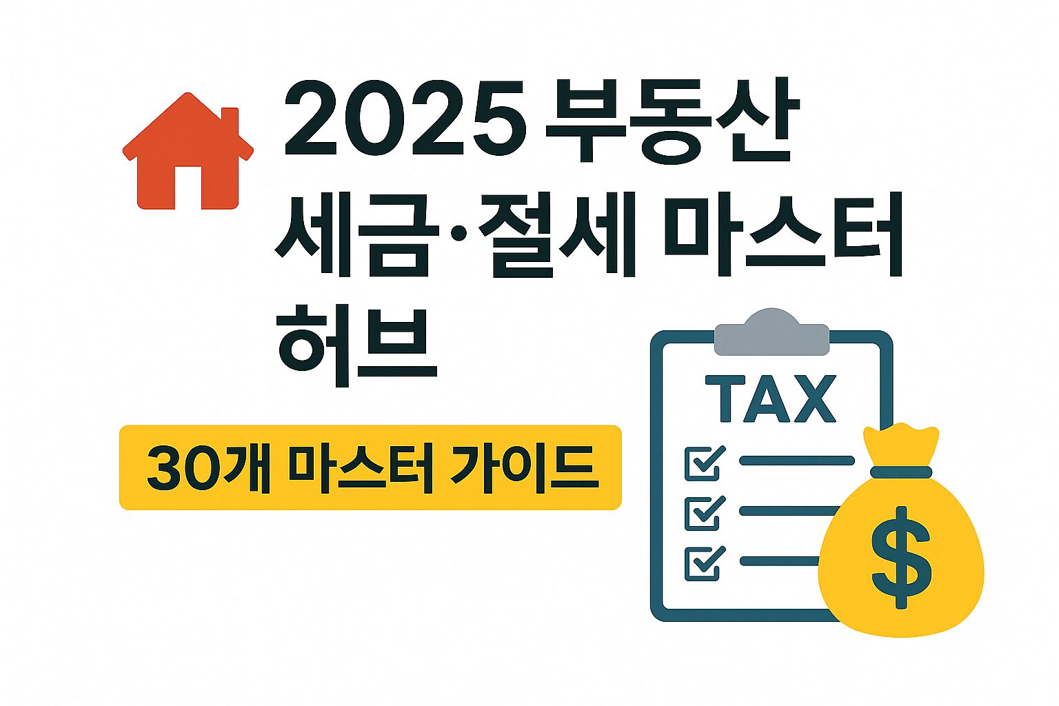 2025 부동산 세금 절세 마스터 허브 – 취득세·종부세·상속세까지 30 마스터 가이드