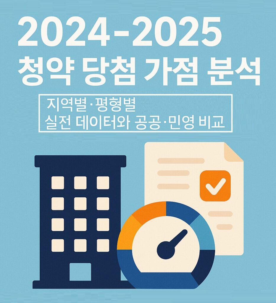2024~2025 청약 당첨 가점 분석 – 지역별·평형별 실전 데이터와 공공·민영 비교 인포그래픽