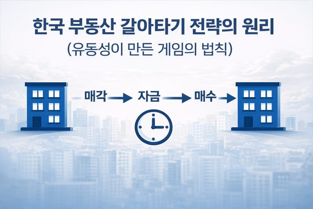 한국 부동산 갈아타기 전략의 원리 – 유동성 중심으로 매도·매수 사슬을 설계하는 방법