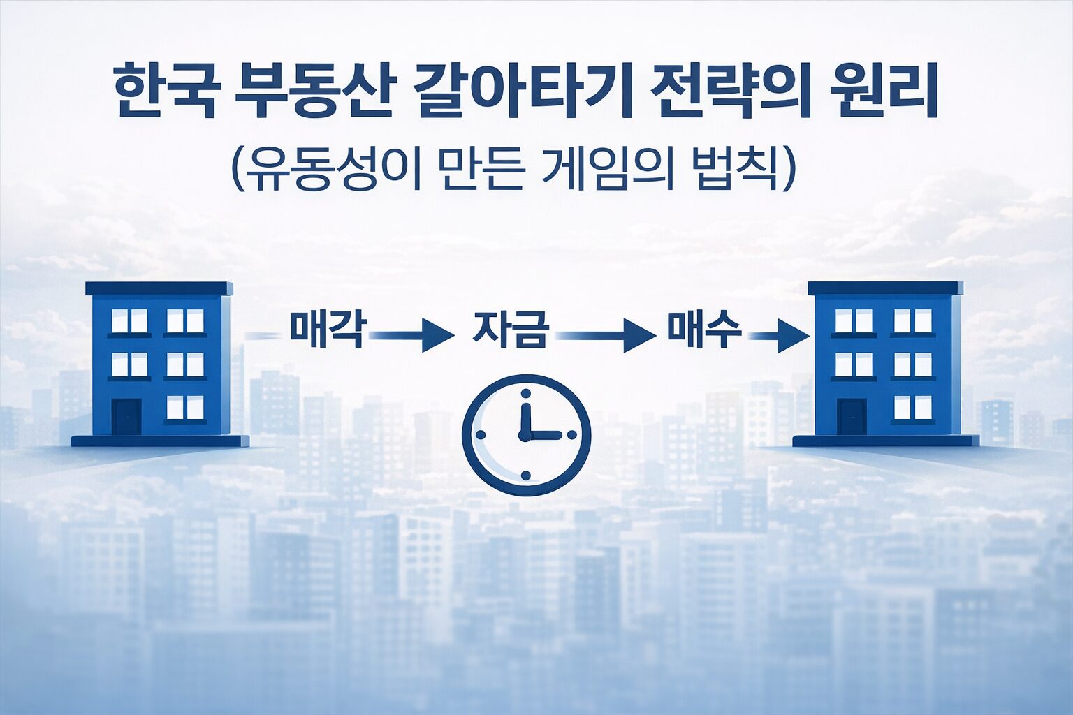한국 부동산 갈아타기 전략의 원리 – 유동성 중심으로 매도·매수 사슬을 설계하는 방법