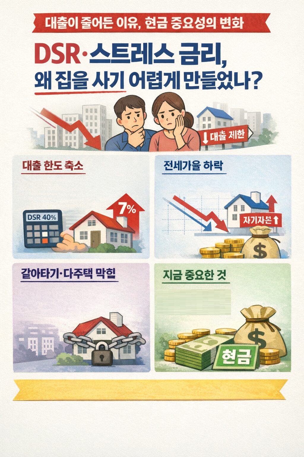DSR 스트레스 금리로 달라진 주택담보대출 한도와 현금 중요성