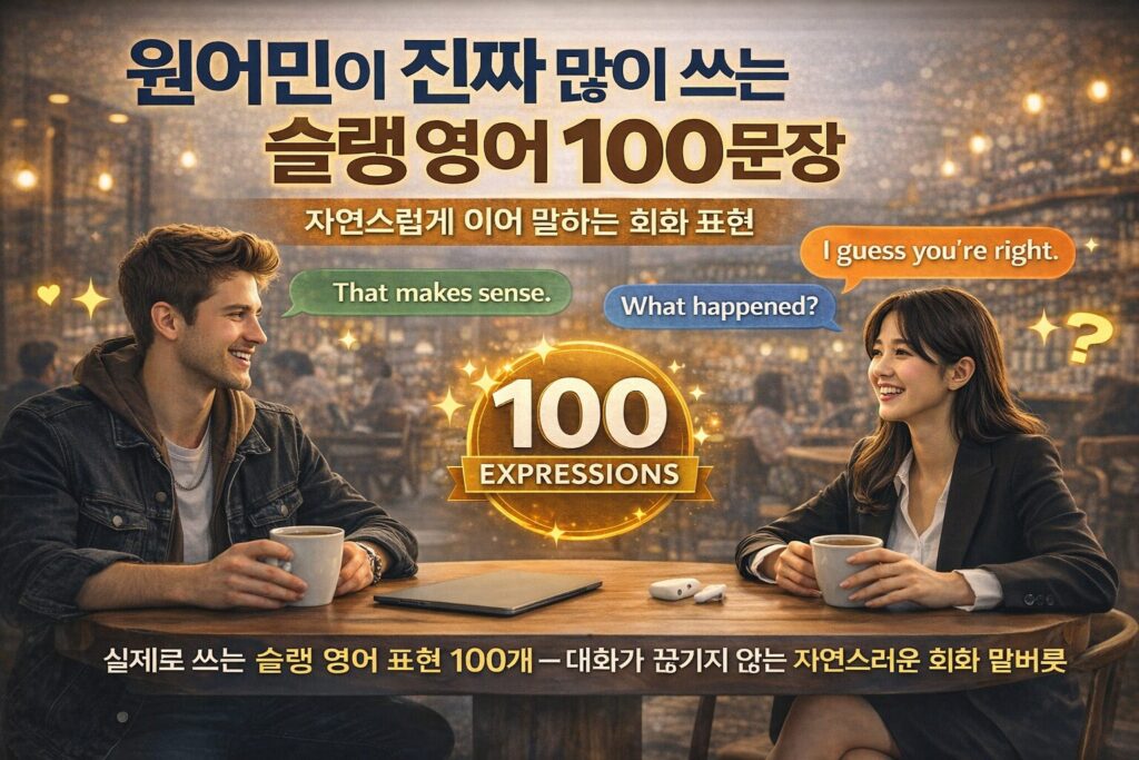 원어민이 진짜 많이 쓰는 슬랭 영어 100문장 – 자연스럽게 이어 말하는 회화 표현 모음