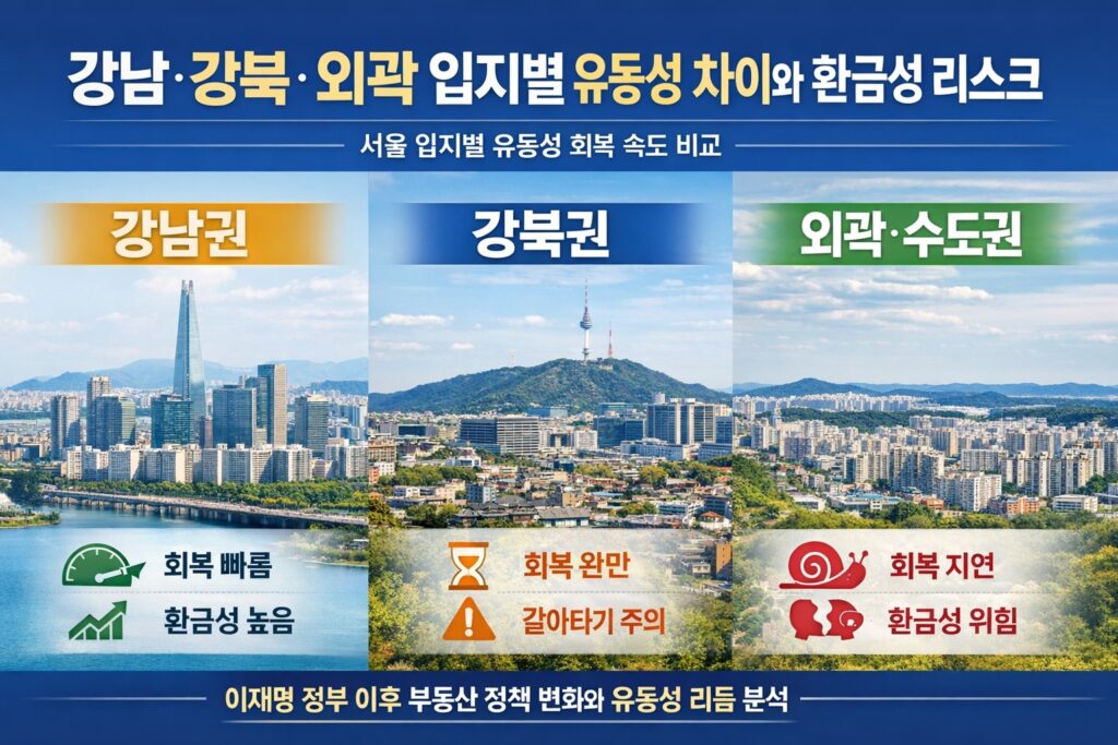 서울 강남·강북·외곽 입지별 유동성 차이와 환금성 리스크 비교