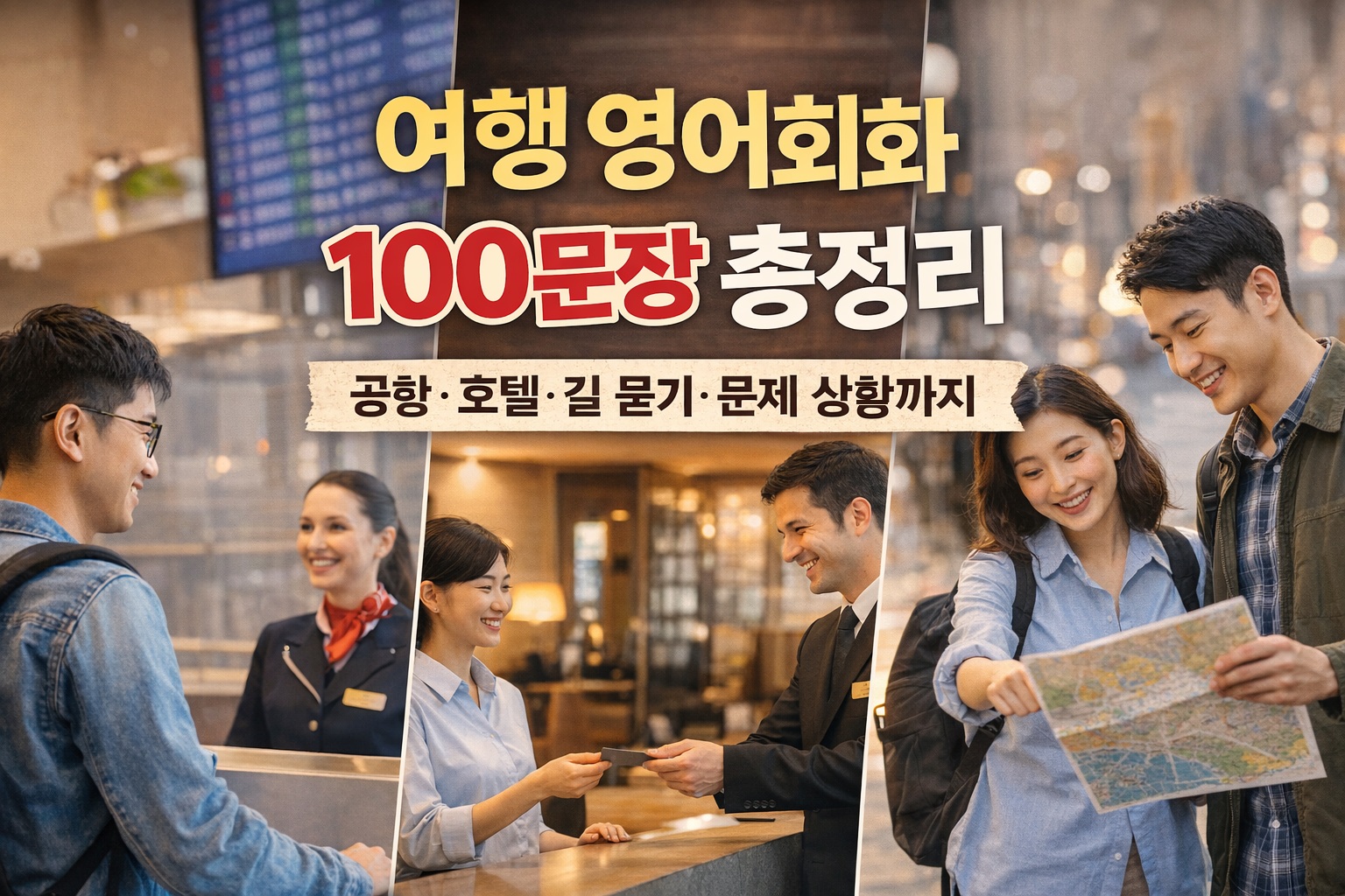 여행 영어회화 100문장 – 공항 호텔 길 묻기 문제 상황 대비 실전 표현